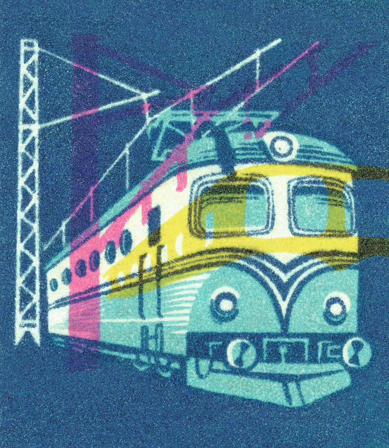 Transportation Drawing - Train #16 by CSA Images