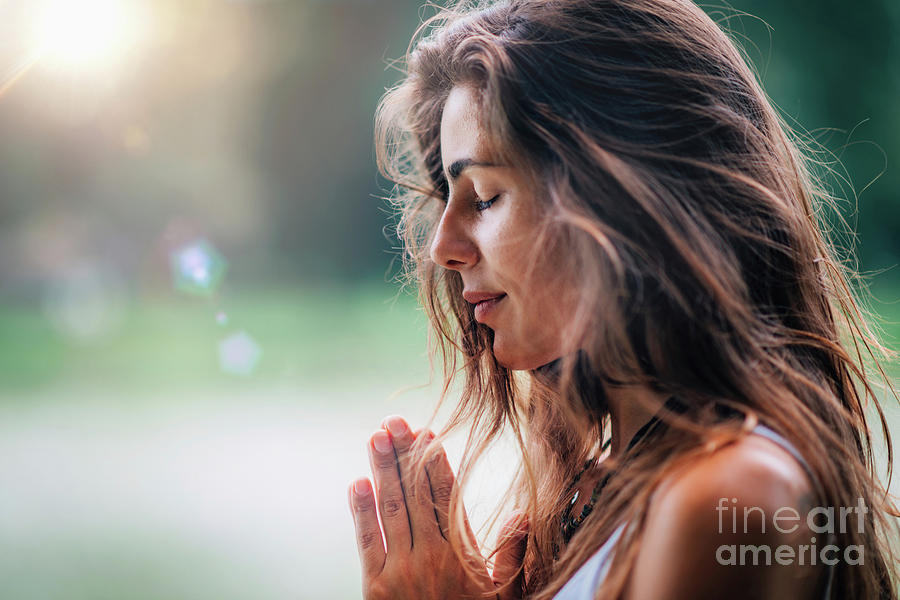 Nature Photograph - Woman Meditating #16 by Microgen Images/science Photo Library