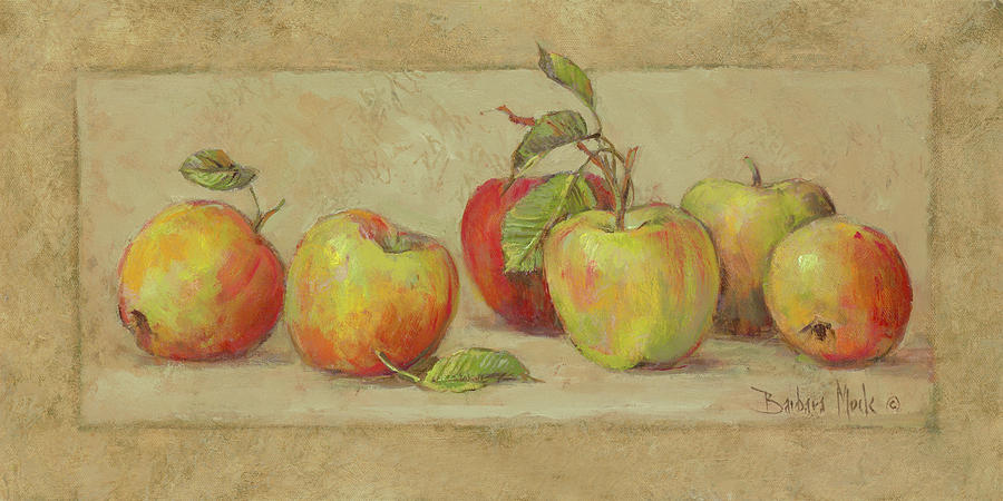 Still Life Painting - 16105 Apple Fresco by Barbara Mock