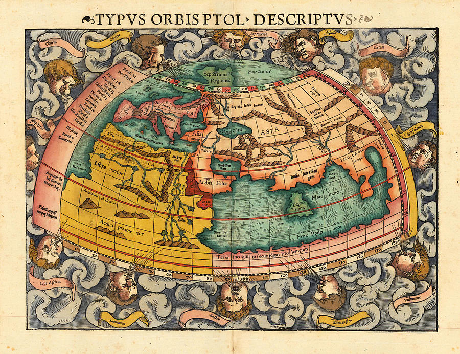 Old 16th Century Map Of The World Photograph By Dusty Maps