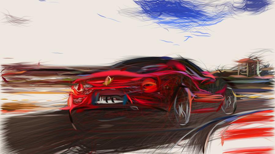 Alfa Romeo 4C Spider Drawing #18 Digital Art by CarsToon Concept
