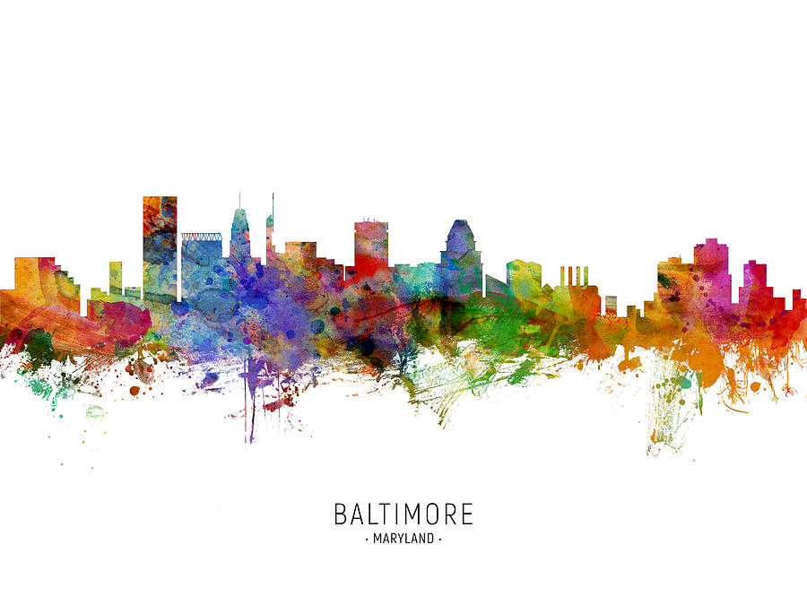 Baltimore Maryland Skyline #17 Digital Art by Michael Tompsett