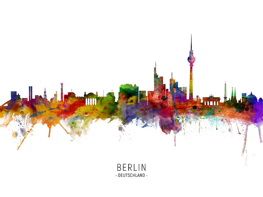 Berlin Digital Art - Berlin Germany Skyline #17 by Michael Tompsett