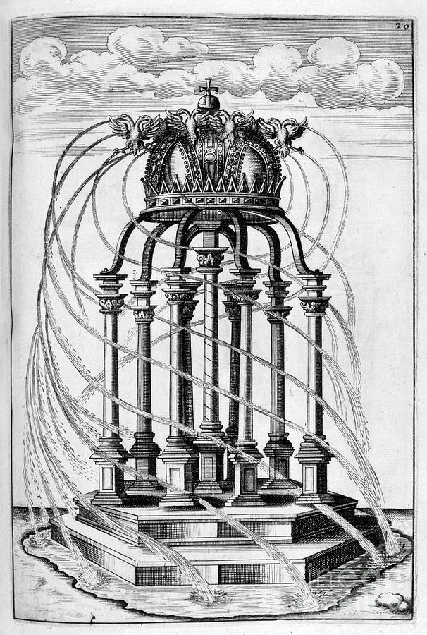 Fountain Design, 1664. Artist Georg #17 Drawing by Print Collector