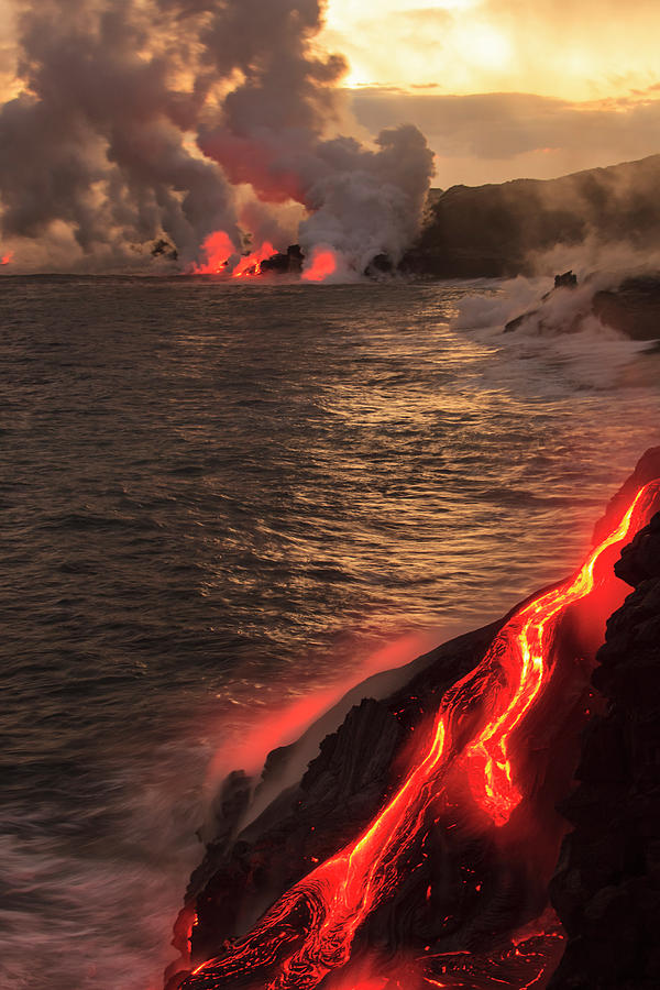 Kilauea Lava Flow Near Former Town Photograph by Stuart Westmorland ...