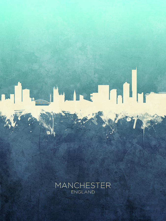 Manchester Skyline Digital Art - Manchester England Skyline #17 by Michael Tompsett