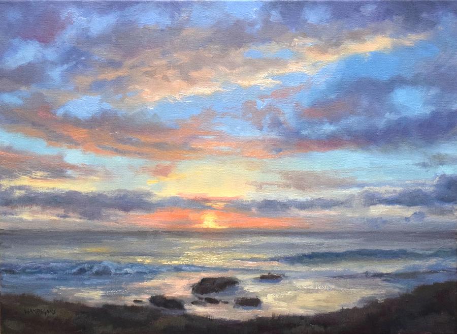 17 Mile Drive Sunset Painting by Laura Wambsgans | Fine Art America