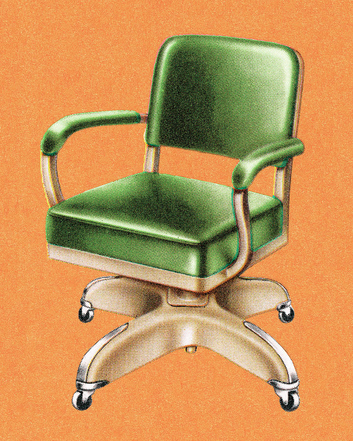 Vintage Drawing - Office chair #17 by CSA Images