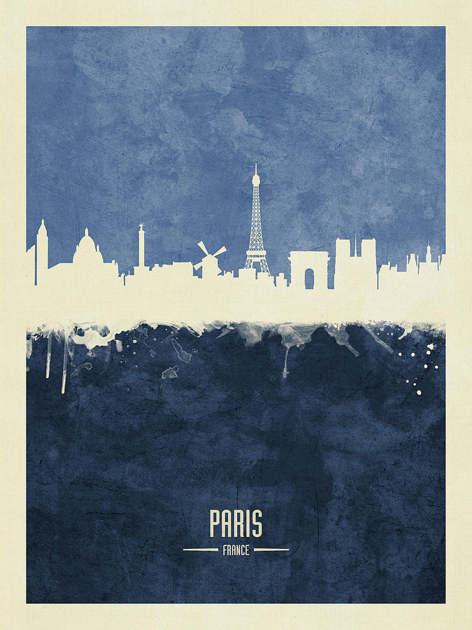 Paris France Skyline #17 Digital Art by Michael Tompsett