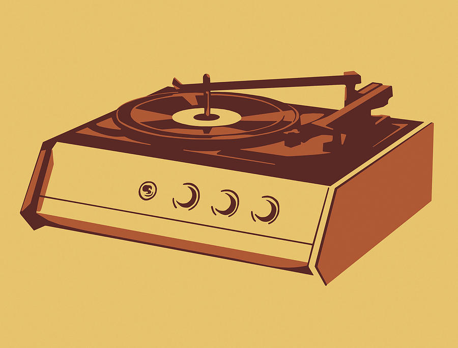 Music Drawing - Record Player #17 by CSA Images