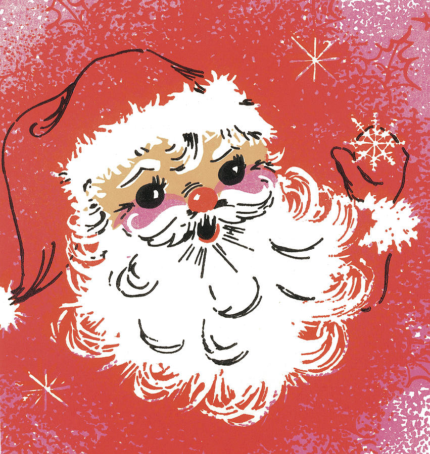 Christmas Drawing - Santa Claus #17 by CSA Images
