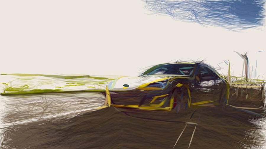 Subaru BRZ Drawing #18 Digital Art by CarsToon Concept