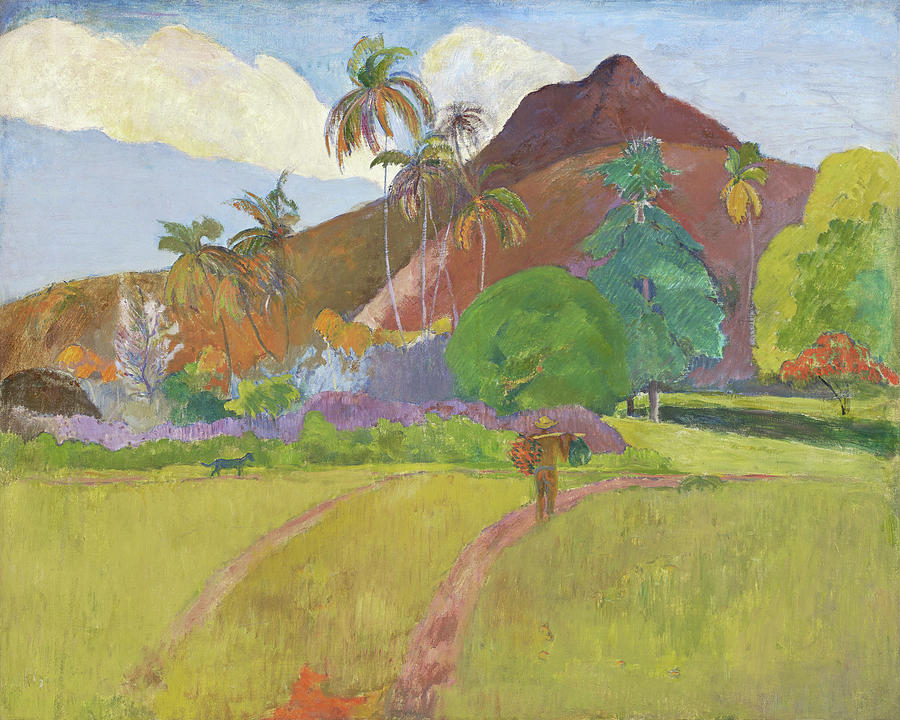 Countryside Painting - Tahitian Landscape #17 by Paul Gauguin