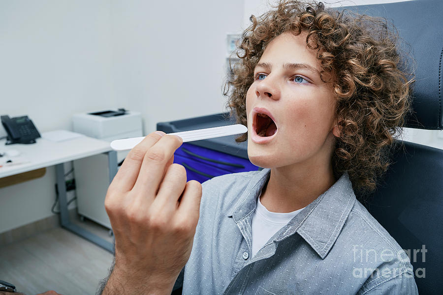 Boy With Mouth Open And Tongue Depressor #3 Photograph by Science Photo  Library - Fine Art America