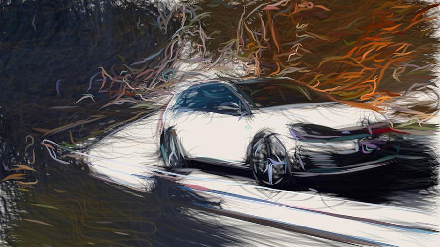 Volkswagen Golf GTI Drawing #18 Digital Art by CarsToon Concept