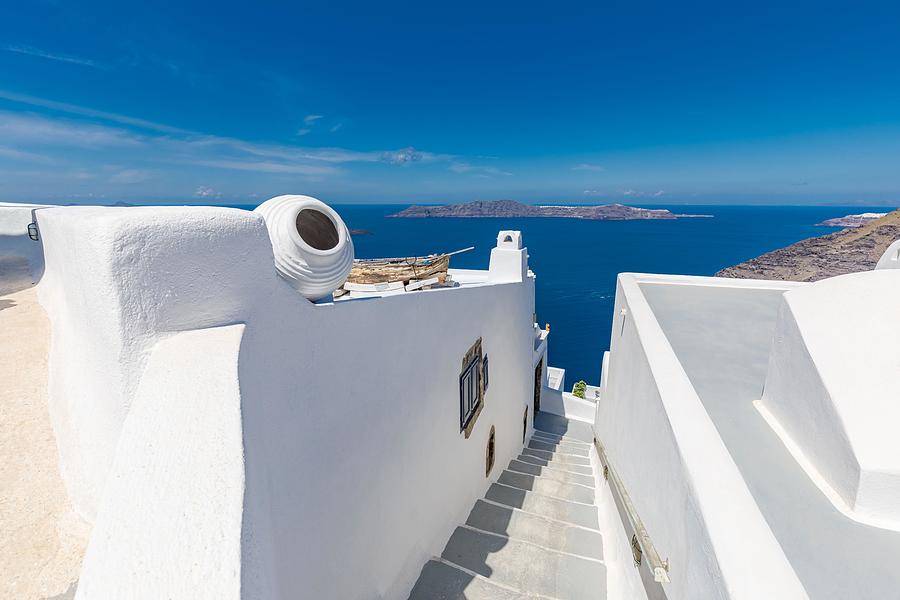 Greek Photograph - White Architecture On Santorini Island #17 by Levente Bodo