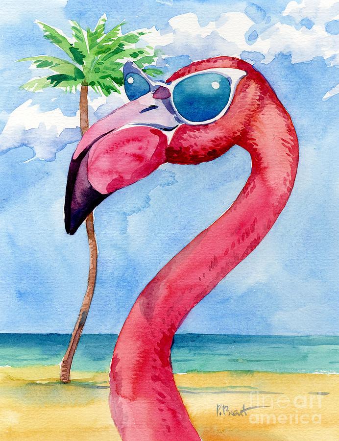 17188 - Looking Good Flamingo I Painting by Paul Brent