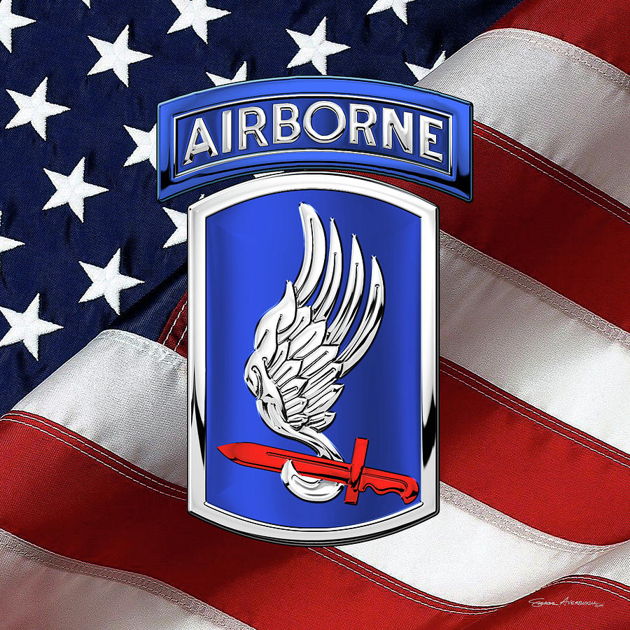 325th Airborne Infantry Regiment - 325th A I R Unit Insignia over Flag  Digital Art by Serge Averbukh - Pixels