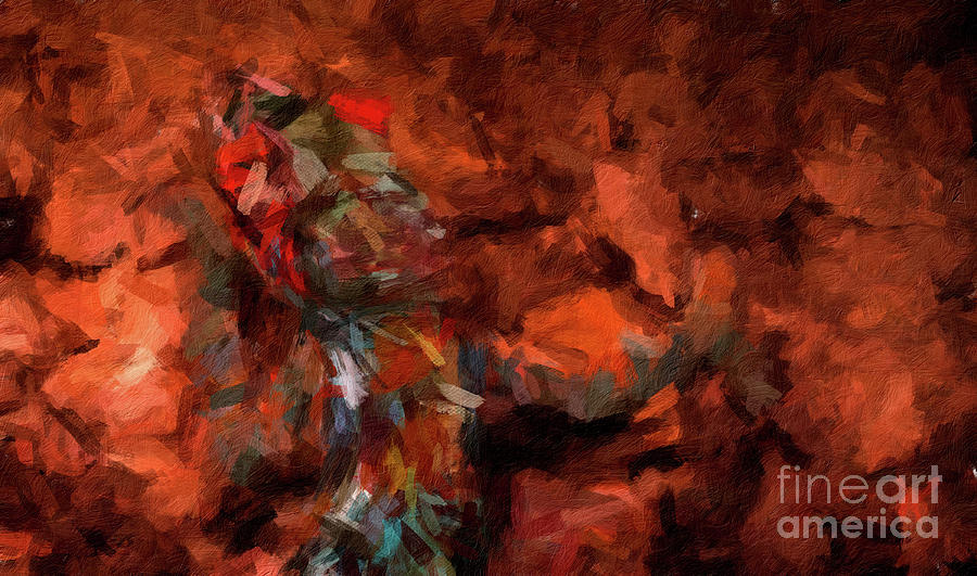 174 Abstract digital oil painting on canvas full of texture and brig Digital Art by Amy Cicconi