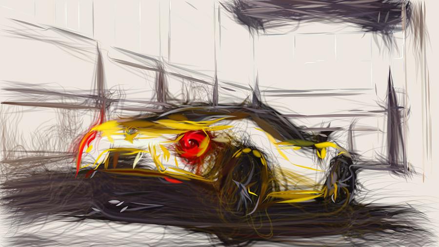 Alfa Romeo 4C Spider Drawing #19 Digital Art by CarsToon Concept