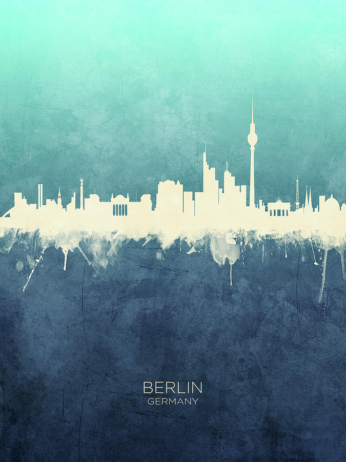 Berlin Digital Art - Berlin Germany Skyline #18 by Michael Tompsett