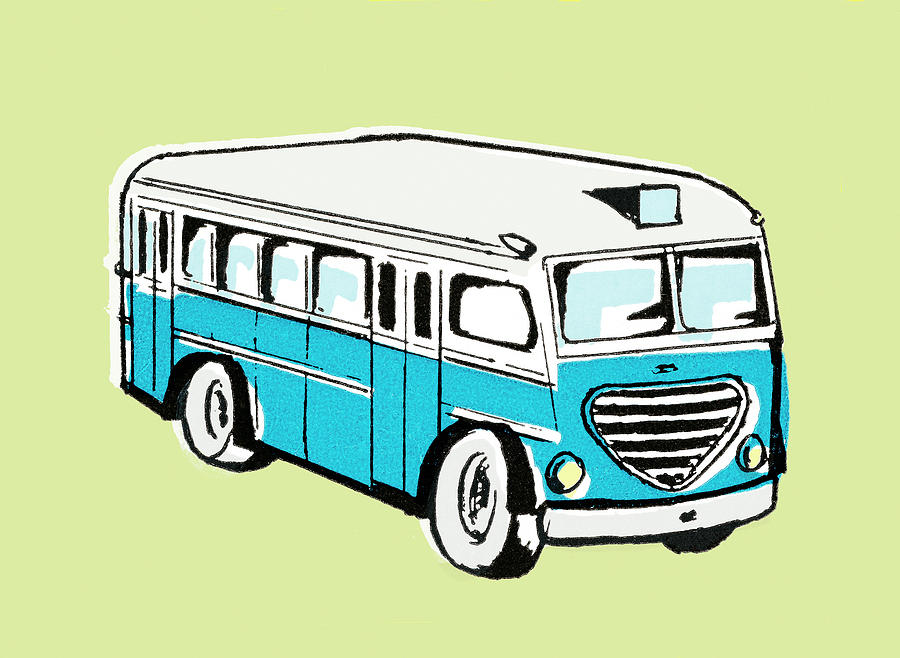 Transportation Drawing - Bus #18 by CSA Images