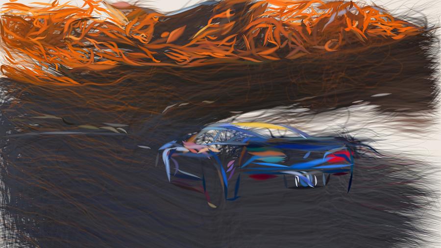 Chevrolet Corvette Z06 Drawing #19 Digital Art by CarsToon Concept