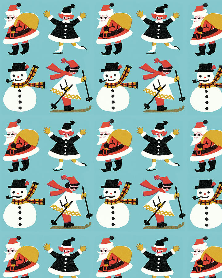 Christmas Drawing - Christmas Pattern #18 by CSA Images