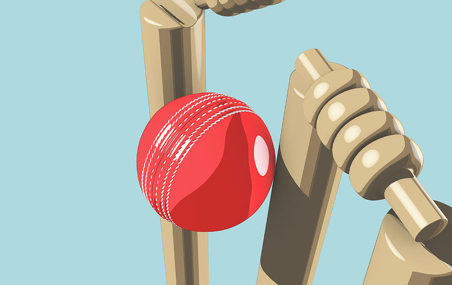 Cricket Digital Art - Cricket Ball Hitting Wickets #18 by Allan Swart