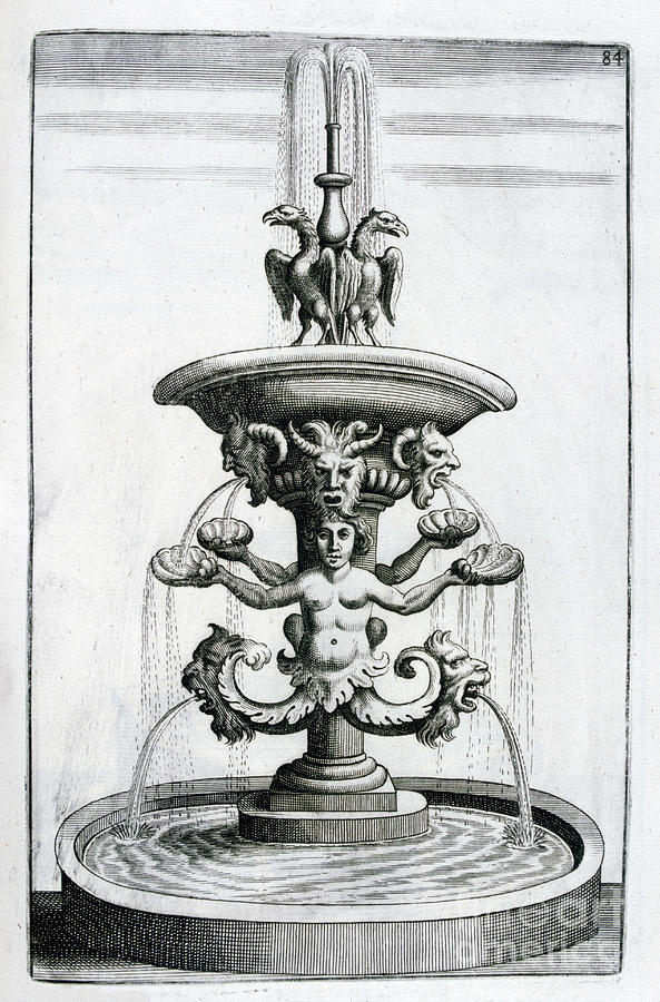 Architecture Drawing - Fountain Design, 1664. Artist Georg #18 by Print Collector