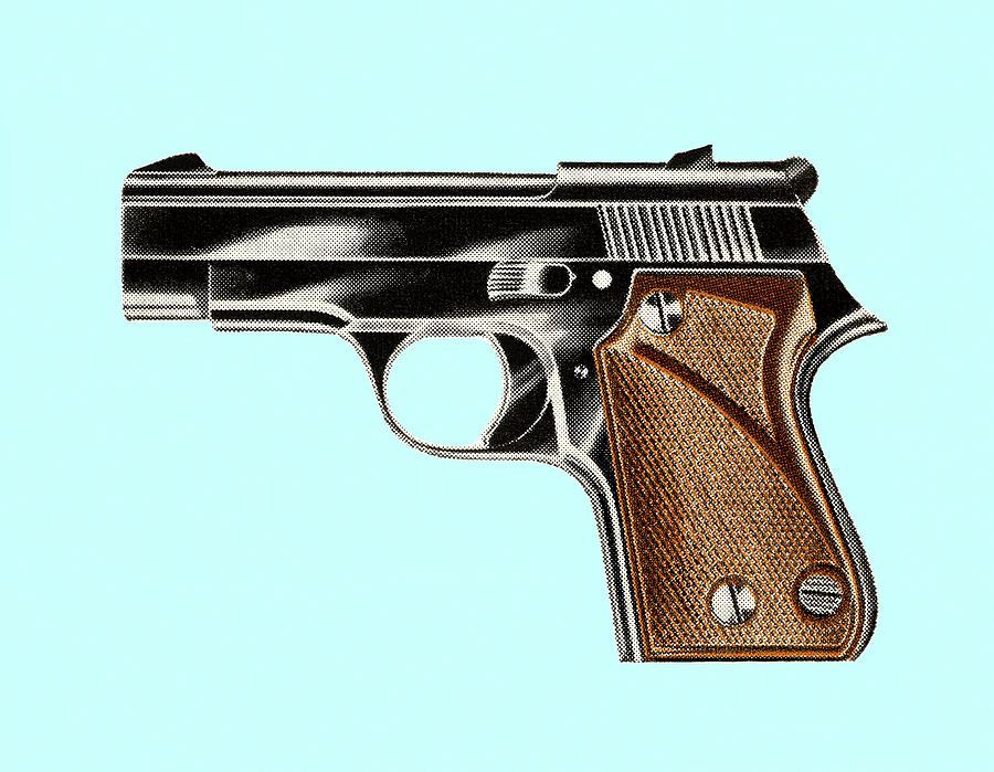 Vintage Drawing - Handgun #18 by CSA Images