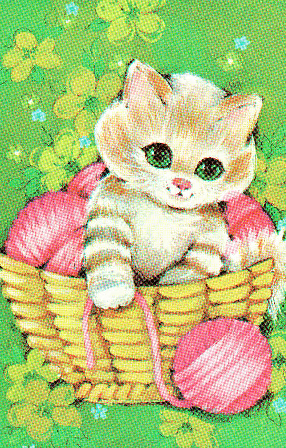 Vintage Drawing - Kitten #18 by CSA Images