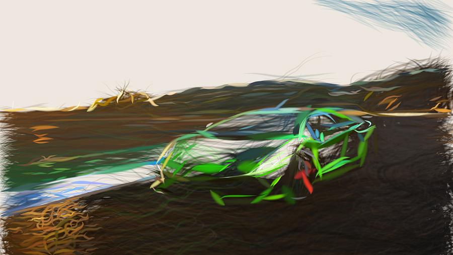 Lamborghini Aventador SVJ Drawing #19 Digital Art by CarsToon Concept