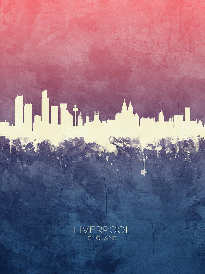 Skyline Digital Art - Liverpool England Skyline #18 by Michael Tompsett