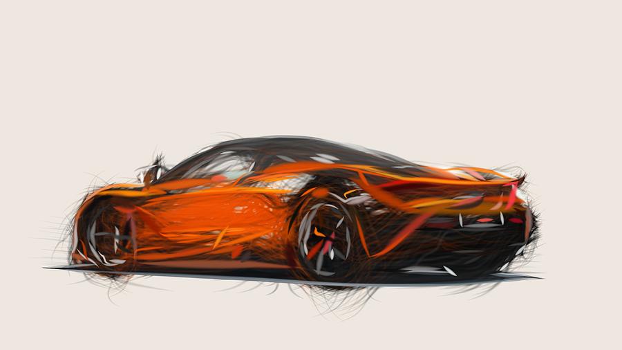 McLaren 720S Drawing #19 Digital Art by CarsToon Concept