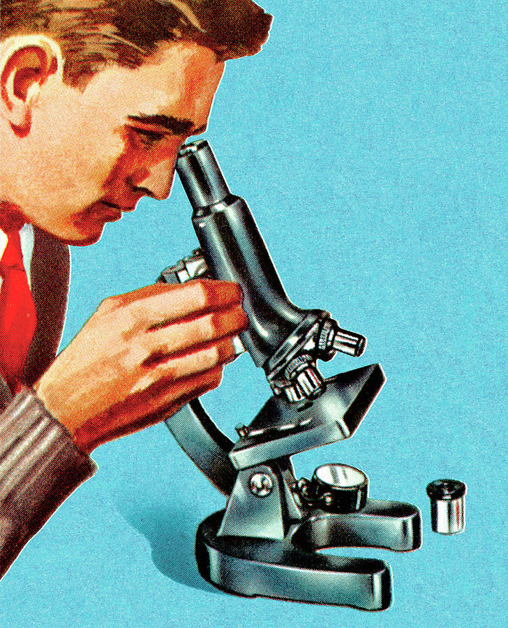 Vintage Drawing - Microscope #18 by CSA Images