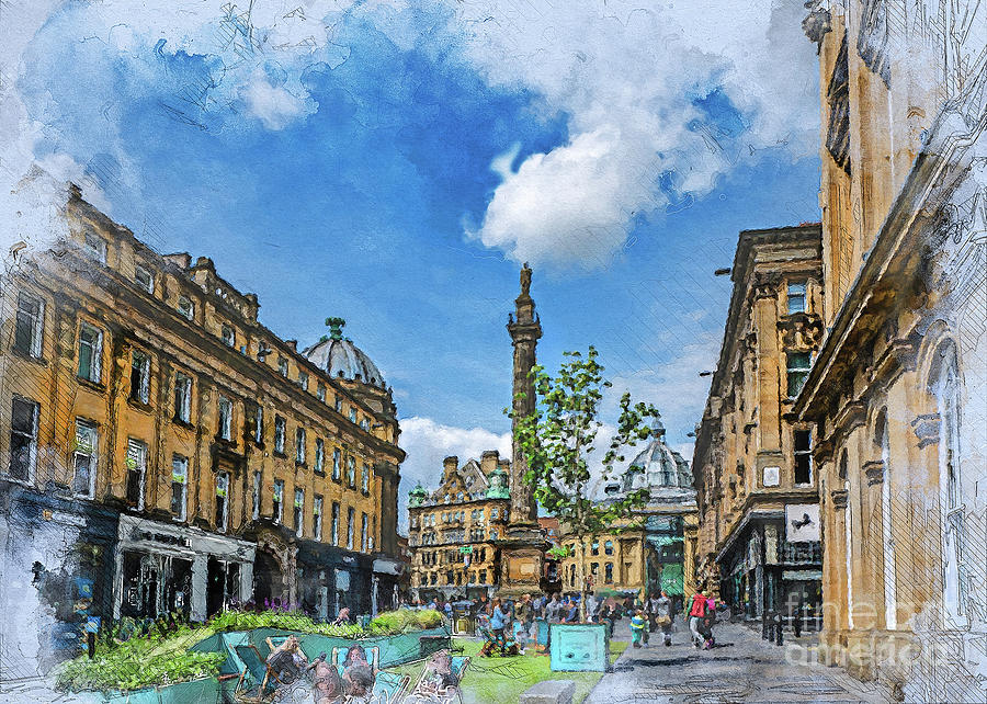 Newcastle upon Tyne city art #18 Digital Art by Justyna Jaszke JBJart