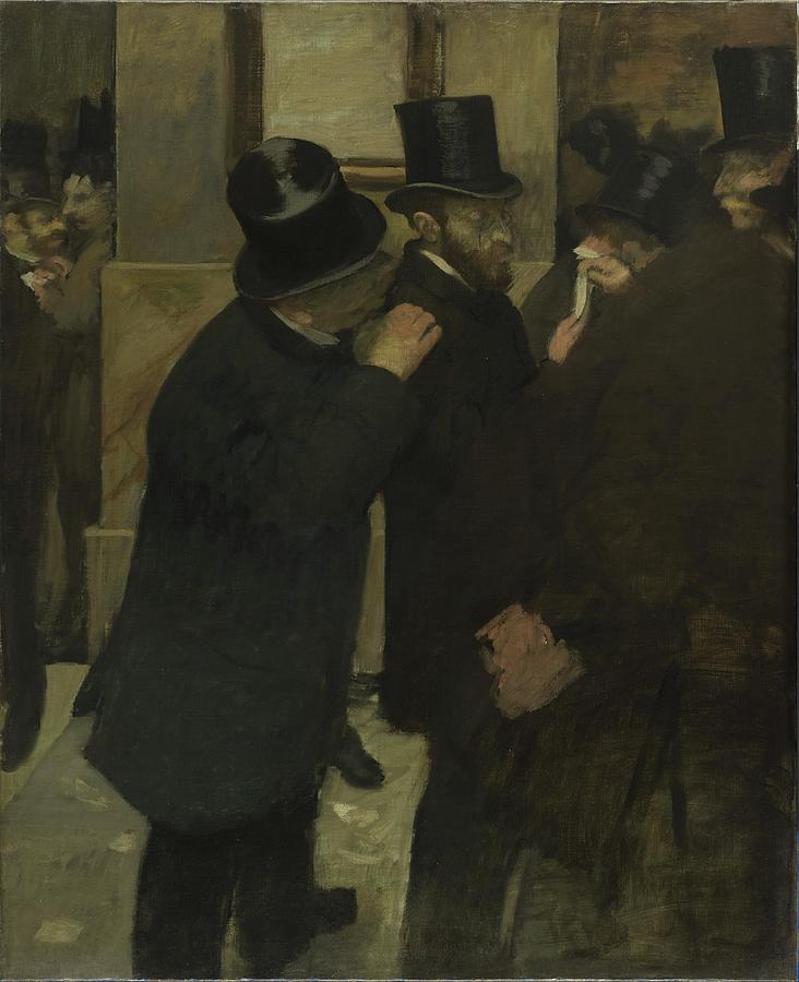 Edgar Degas Painting - Portraits At The Stock Exchange by Edgar Degas