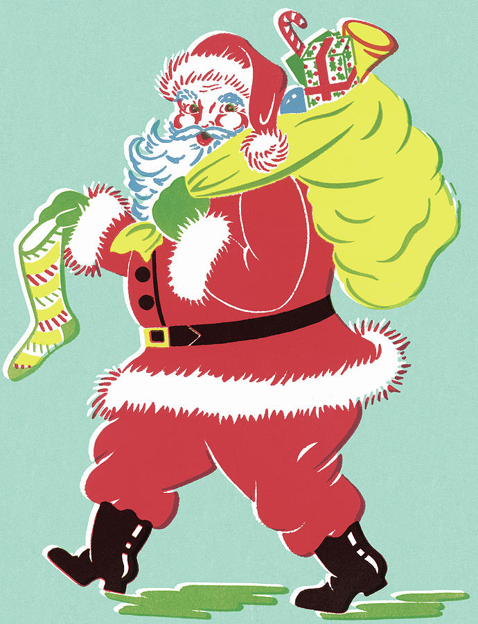 Christmas Drawing - Santa Claus #18 by CSA Images