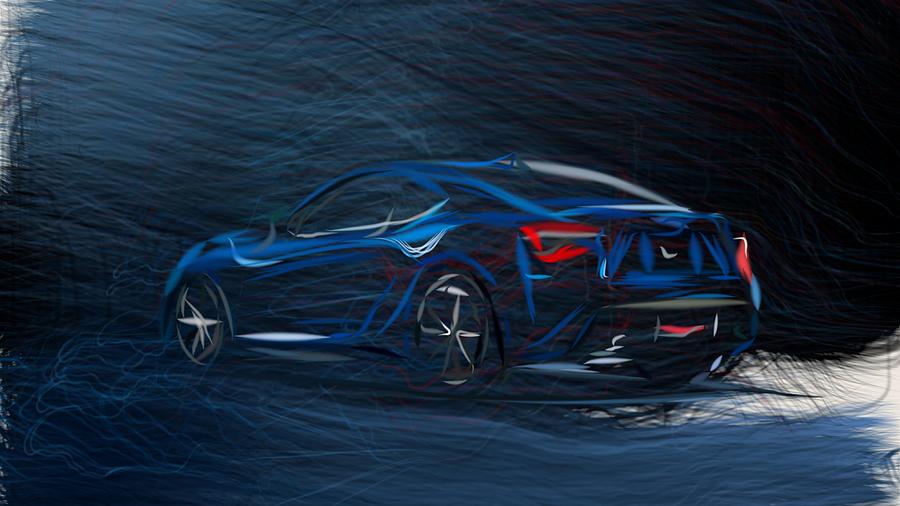 Subaru BRZ Drawing #19 Digital Art by CarsToon Concept