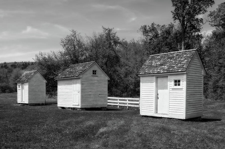 1800s New England Storage Buildings  -  1800snewenglandshedblkwhi184604 Photograph by Frank J Benz
