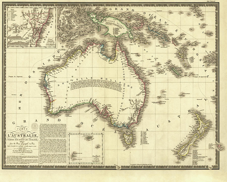 1826 Map of Australia AU Digital Art by Toby McGuire