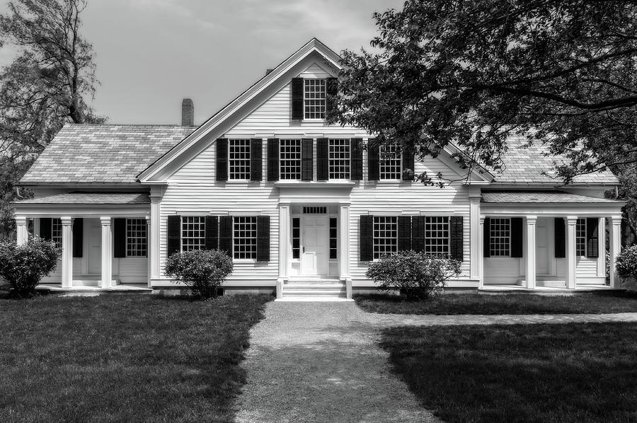 1832 Greek Revival Style New England House  -  1832negreekrevivalstylehomeblkwhi185678 Photograph by Frank J Benz