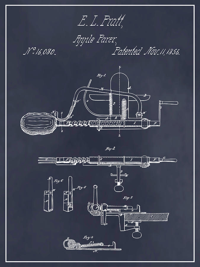 apple peeler and corer working drawing