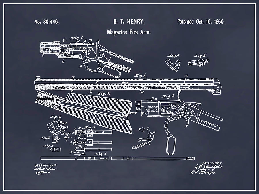 Henry Rifle Patent Print Old Look 