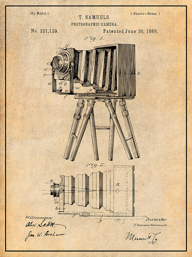 8x10 camera patent print #6 photography wall decor Photographic Camera Invention 1893 era Camera Design