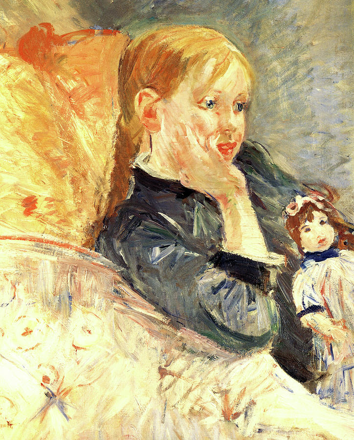 1886 Berthe Morisot Fillette a la poupee, Detail PEINTURE Painting by ...