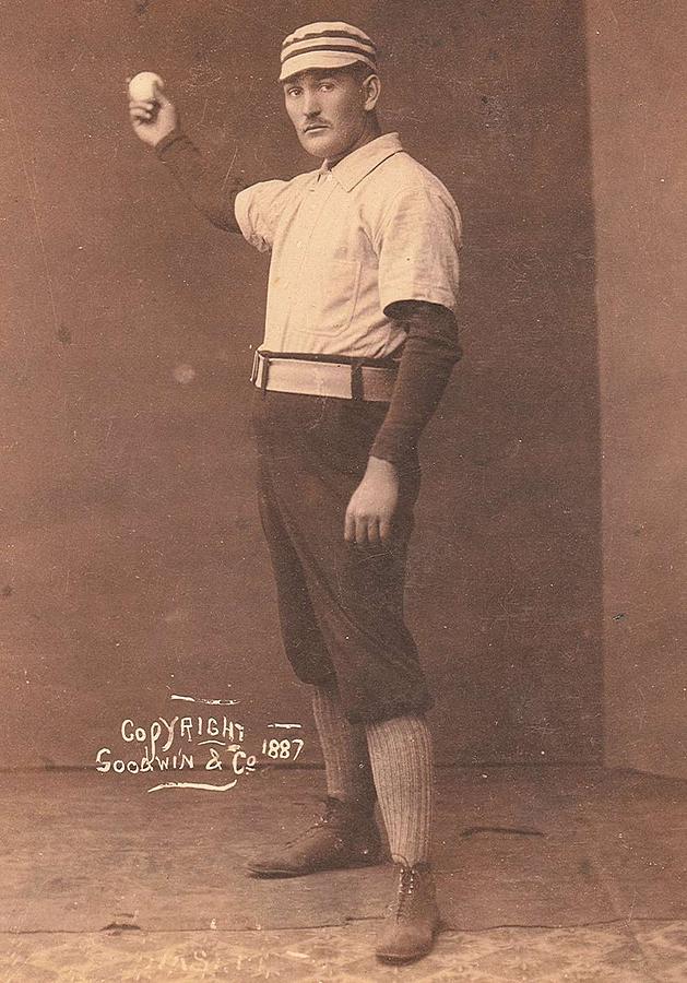 1888 Old Judge Tobacco Cigarette Baseball Player Card Watching the