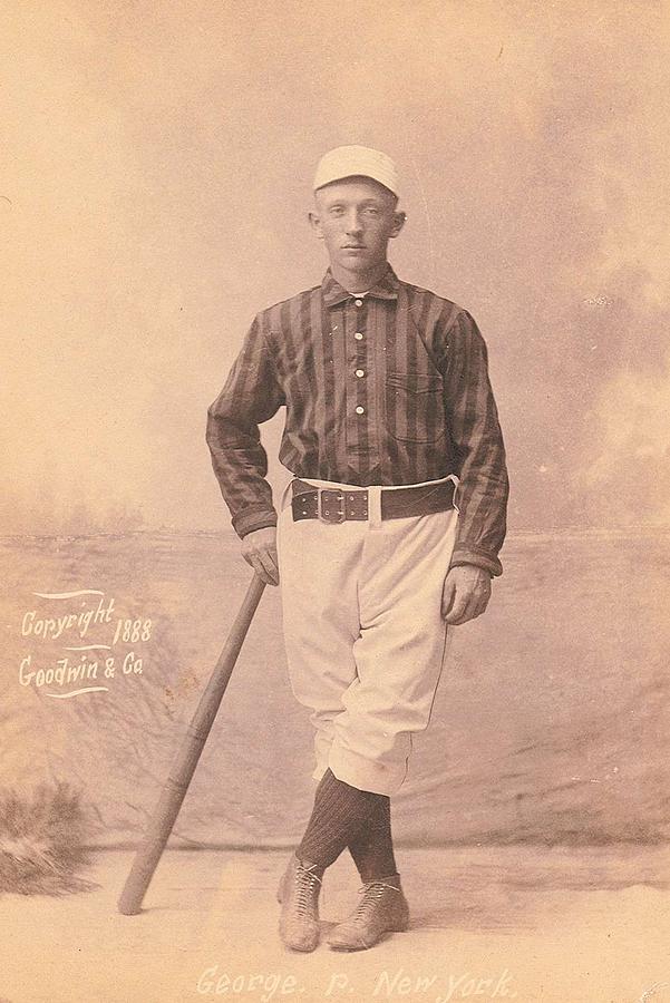 1888 Old Judge Tobacco Cigarette Baseball Player Card Watching the