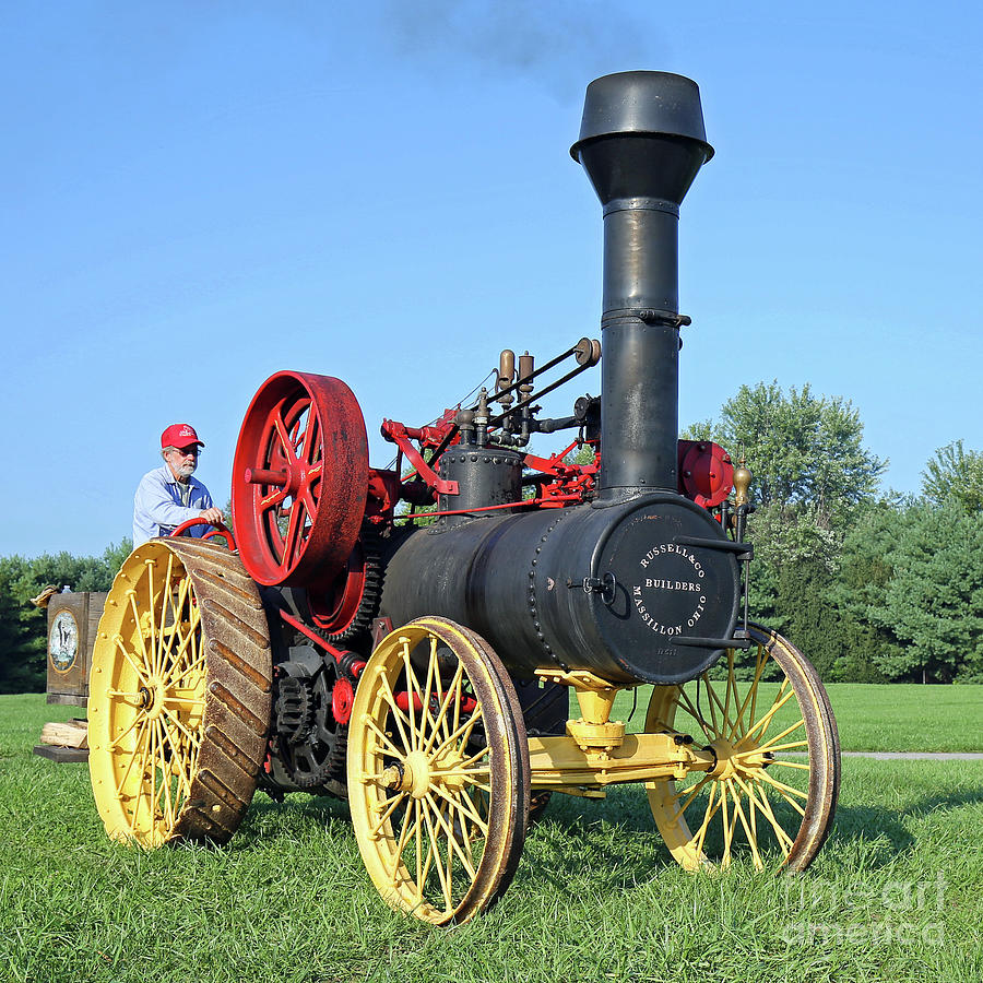 1889 Russell Steam Tractor Photograph by Steve Gass